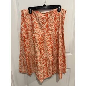 TIERED SKIRT-ORANGE AND IVORY -NINE & CO. WEEKEND(BY NINE WEST)BRAND-SIZE 14